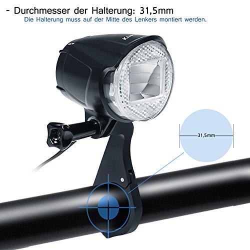 Scheinwerfer Fahrrad StVZO zugelassen KingTop LED Fahrradbeleuchtung LED Fahrradlampe 40 Lux - 5