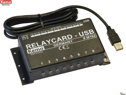 SET! M162 Relaiskarte-Schaltmodul USB-Ansteuerung von 8 Relais je max. 25V/3A (inkl. Netzteil 600mA)