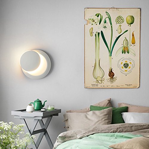 Preisvergleich Produktbild Unbekannt Met Love Mond Wandleuchte Schlafzimmer Nachttischlampe Einfache LED-Idee Drehbare Mondfinsternis Wohnzimmer Gehweg Stairway Lampen (Farbe : Weiß)
