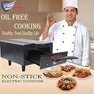 Wellberg Micro 1500-Watt Nonstick Electric Tandoor with Auxiliary Equipment (Black)