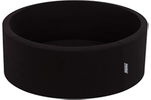 KiddyMoon Bällebad 90X30cm/KEINE Bälle Bällepool Ohne Bälle Für Babys Kinder Rund, Schwarz