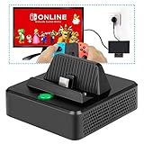 DISEÑO HUMANIZADO: Después de conectar el adaptador de base al televisor/proyector con el cable HDMI y su cargador, el televisor reconocerá el Switch inmediatamente. Tiene un LED para mostrar cuando está en el modo de visualización de TV en su botón.