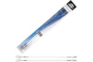 BLNTACKLE76 Jenzi Lot de 2 paquets (4 pièces) de bas de ligne en titane pour la pêche aux poissons prédateurs 30 cm/15 kg + autocollant Petri Heil!