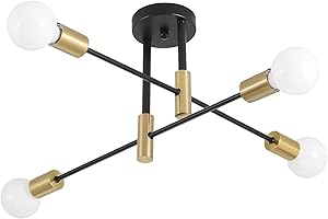 Hudi Fyier Modern Chandelier Light Fixtures, Creative Semi Flush Mount Ceiling Light, Pendant Lighting for Living Room Bedroom Dining Room Kitchen Office (4-Light)