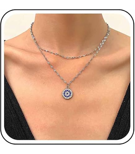 Collana Girocollo In Pelle Con Occhio Turco Nero E Blu – Portafortuna E Amuleto Per Donne E Ragazze