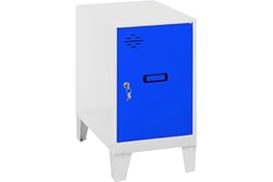 SIMON RACK SimonRack Taquilla, Metal, Blanco/Azul, 575x300x500