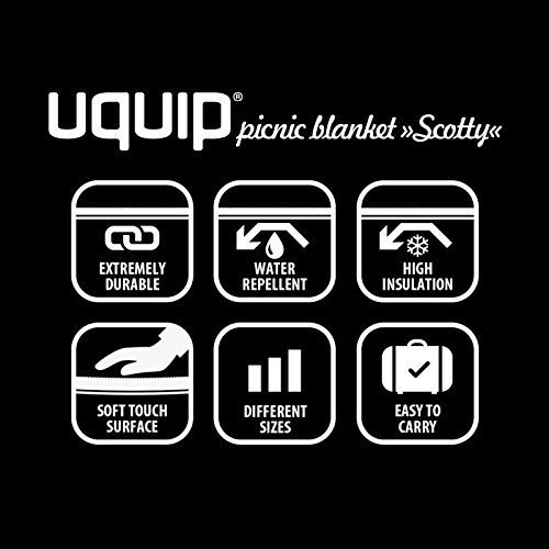 Uquip Scotty L große karierte Picknickdecke L 180 x 150 | weiches soft Polar-Fleece als Obermaterial -angenehm bei kühlen und warmen Tagen | extra reißfeste + wasserdichte Unterseite | bis 40Grad maschinenwaschbar - 7