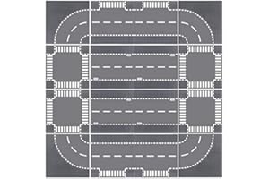 Etarnfly 16 Pack Road Base Plates, 10"x10" City Street Plates 100% Compatible with All Major Brands, 4 Curve / 4 T-Junction / 4 Straight / 4 Junction