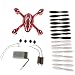Produktbild Foxnovo All-in-One crash Pack Body Shell /Blades /Motor//LED Batterie leuchtet Ersatzteilpaket für Hubsan X 4 H107C Quadcopter (Rot + Weiß)