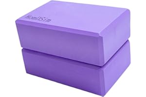 HomDSim Set of 2 Yoga Blocks EVA Foam Exercise Bricks Provides Stability Balance and Support Improve Strength - 9 x 6x 3 inches