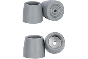 supregear 25 mm Conteras Virolas De Goma Para Andadores Plegables, Marcos Para Caminar, con Arandela Metálica, 4 Piezas, Gris