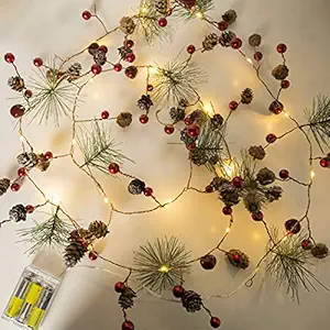 Bangcool Christmas String Light Creative Pinecone Bell Berries Decor Fairy String Light LED String Light
