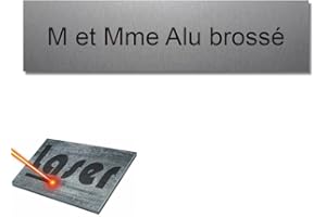 Mygoodprice Plaque gravée pour Sonnette interphone autocollante 6x1,5cm personnalisée 1 à 2 Lignes Alu Brossé