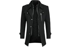 YOUTHUP Cappotti per Uomo Giacche di Lana Elegante Trincea Cappotto Invernale Regular Fit