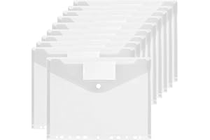 YXHZVON Teczka na dokumenty A4, przezroczysta teczka na dokumenty do organizacji i wpinania (20 sztuk)