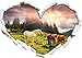 Produktbild Carpathian Mustangs Pferde auf den Bergen Herzform im 3D-Look , Wand- oder Türaufkleber Format: 92x64,5cm, Wandsticker, Wandtattoo, Wanddekoration