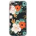Produktbild Chreey Hülle für iPhone 7 Plus/iPhone 8 Plus, Schwarz Matt TPU Weiche Silikonhülle Ultra Dünn Stoßfest Anti-Kratz Handy Schutzhülle, Blühende Blumen