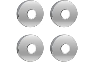 Hugwish Rubinetto Rosetta Acciaio Inox (3/4) Ø 27 mm x Ø 80 mm x altezza 20 mm 4 Pezzi, Rubinetto Rosetta Interno, Finiture Per Rubinetti Doccia E Rubinetto A Parete Acqua Calda