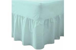HOME ACE® Duck Egg Easy Care Valance Sheet Single Fitted Valance Sheets, Super Soft Cotton Valance Sheets Single, Poly Cotton Single Bed Valance Sheet