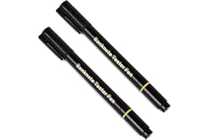 COOLDENCIA Pennarello Rilevatore banconote false Pack 2 - Controllo banconote - Controllo banconote - Valido per tutti i tipi (euro falso, sterline, dollari falsi) - Penna inclusa