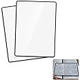 Aoflyda 3X Page Magnifying Sheet for Reading, 2Pcs Flat Magnifier Lay on Page Flexible Plastic Magnifiers Lens, Full-Page Magnifying Glass for Small Print Maps Books Newspapers Patterns (7'' x 4.7'')