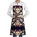 Produktbild Fsrkje Mexican Day of The Dead Celebration Art, Happy Sugar Skulls Chef Kitchen Cooking Aprons BBQ Bib Apron with Pockets for Women Men