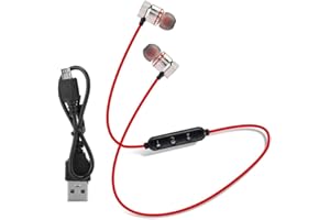 Garsentx Bluetooth Headphones, Wireless Bluetooth In-Ear Stereo Sports Earphone with CVC6.0 Noise Cancelling, 4H Playtime, Deep Bass Headphone Headset for Workout, Running, Gym, etc.(Red)