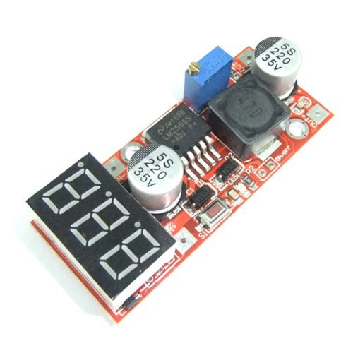 DROK® DC-DC-LM2596 einstellbarer Spannungsregler , 4.5-28V zu 1.3-25V Buck Converter Spannungsstabilisator Modul, Step Down Converter mit blauem LED-Digitalanzeige Voltmeter