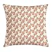Produktbild RAINNY Fruits Throw Pillow Cushion Cover, Abstract Style Roughly Drawn Apples Leaf Grunge Murky Effects Illustration, Decorative Square Accent Pillow Case, 18 X 18 Inches, Salmon Eggshell