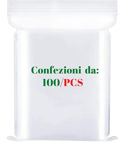 Bustine Trasparenti Con Zip 70x100mm - Spessore 50 Micron, Confezione Da 100, Foro Sospensione - Foto 14