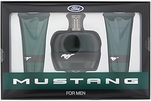 Ford Mustang Green 3 Piece Gift Set: Eau De Toilette 100ml - Shower Gel 100ml - Aftershave Balm 100ml