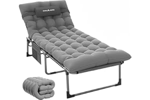 Amopatio Sun Loungers for Garden Adjustable 5 Gears Sunloungers Deck Chair Folding with Removable Headrest and Cushion for Patio,Beach,Pool，Grey