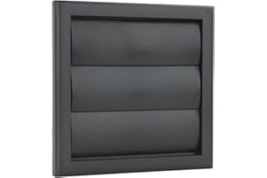 VENTS UK Vents 4 inch Black External Gravity Grille Air Vent Cover 100 mm Extractor Fan Back Draught Shutter Covers Ducting Tumble Dryer Bathroom Outside Wall Ventilation Hose Duct Grill