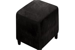 UYEOCO Samt Hockerbezug Fußhocker Rund/Quadratisch/Rechteckig 40x40/50x50 Ottoman Cover Ottomane Schonbezug Hocker Hussen für Fußhocker Stretch Ottomane Abdeckung Hocker Protector Hockerabdeckung (Color : O