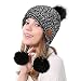 Produktbild Gugio Unisex Bluetooth Beanie Mütze Stricken Wintermütze mit drahtlosem Kopfhörer-Headset Lautsprecher Mic(schwarz weiß)