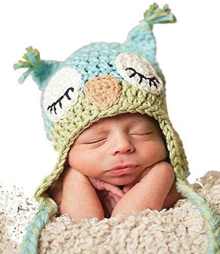 DAYAN Newborn Baby Infant Toddler Knit Crochet Photo Prop Costume Owl Hat Random Color