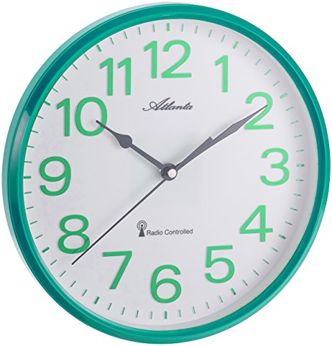 ATLANTA Funkwanduhr Küchenuhr 26 cm Grün - 4378-6