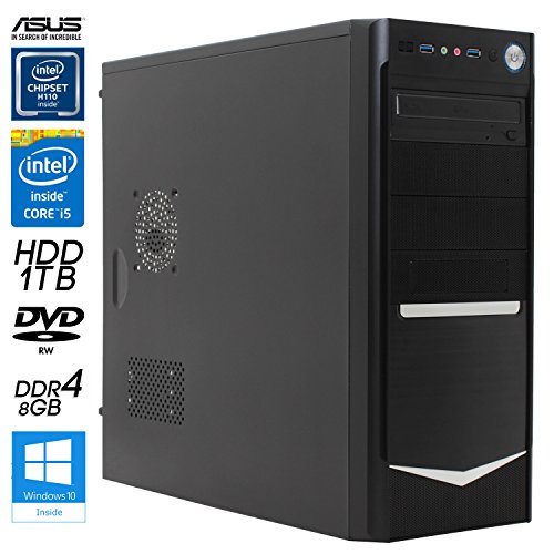 SNOGARD Officeline Komplett Set | Intel® Core i5-7400 4x 3000MHz Quad-Core, Intel HD Grafik, 8GB DDR4 RAM, 1000GB HDD, DVD±RW, Microsoft Windows 10 Pro | Advanced Multimedia Desktop Computer + HD Monitor + WLAN + Wireless Tastatur & Maus - 2