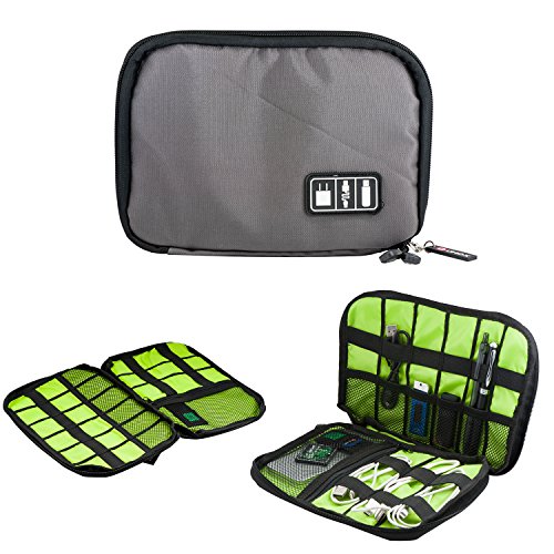 QUMOX Reise Kabel USB Organisator Speicher Beutel Kasten Tasche Grau - 7