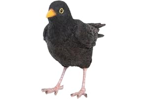 Rivanto® Vogelfigur Amsel, authentische Tierfigur aus Kunststoff, ca. 12 cm, Gartendekoration