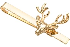 Asienice Christmas Tie Clips for Men 14k Gold Plated Silver Tie Pins with Cute Animal Deer/Lion/Dog/Cat Tie Bars Necktie Suit Tie Accessories Jewelry