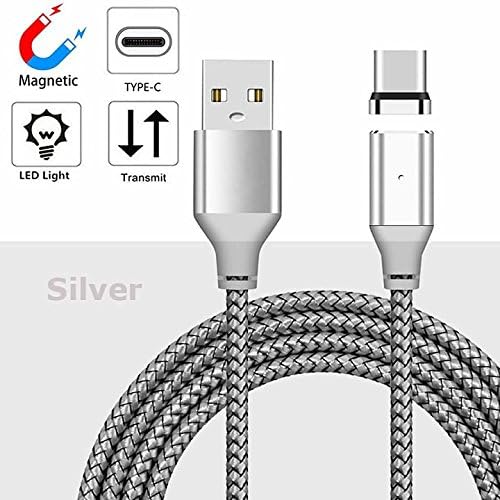 YANSHG® Magnetic USB Type C Adapter Woven Knit LED Indicator Charger Cable For Android devices,OnePlus 5/5T,Samsung S8/S8 Plus/S9/S9+,Motorola and More Type C devices.(3.3ft,6ft,10ft)