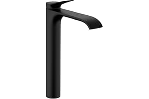 HANSGROHE CGA30025 Mitigeur de lavabo Vivenis avec Tirette et vidage Noir mat-75040670, Hauteur sous Bec 250mm