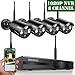 Price comparison product image 2019 update8-Channel HD 1080P Wireless Network/IP Security Camera System(IP Wireless WIFI NVR Kits),4Pcs 720P 1.0 Megapixel Wireless Indoor/Outdoor IR Bullet IP Cameras,P2P,App,No HDD