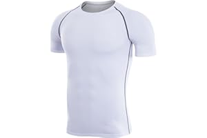 QINFEN YUNDOU Maglietta Uomo, Maglie Compressione Uomo Maglietta Manica Corta, Maglia Traspirante Asciugatura Rapida Compression per Sport Palestra Allenamento Corsa