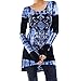 Produktbild Damen Printed Sweatshirts ZEZKTFloral Outerwear Langarm Plus Größe Langarmshirt Schwarz Casual Top (L, Blau)