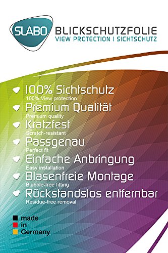Slabo Blickschutzfolie für iPhone 7 Sichtschutz Displayschutzfolie (verkleinerte Folien, aufgrund der Wölbung des Displays) „View Protection“ Schwarz – privacy MADE IN GERMANY - 2