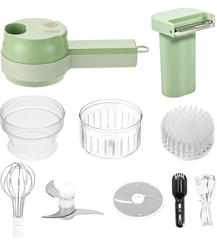 Hachoir à Légumes électrique USB Rechargeable - Tranche Et Coupe En Dés Ail, Oignon, Gingembre (moteur 40W)