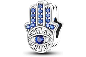 NARMO Charms ze srebra wysokiej próby 925 do bransoletek Pandora, charmsy dla kobiet, Hamsa Hand Evli, charmsy, srebrne, charmsy