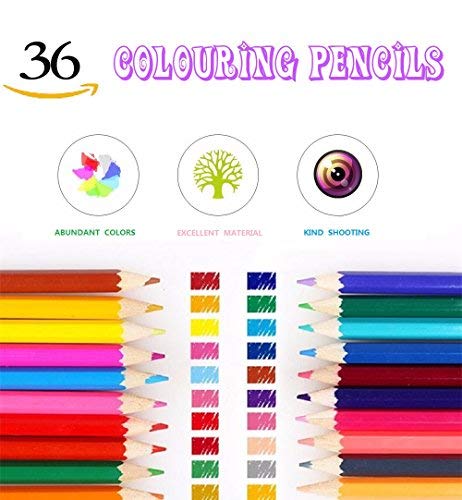 YooGoal 36 PACK Crayons à Colorier de Dessin de Couleur / Crayons de Dessin - Couleurs Assorties Comme Cadeau Pour des Enfants et des Peintres et plus
